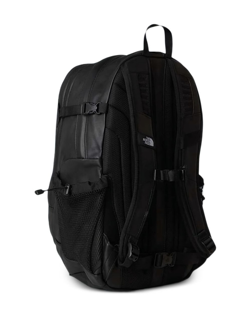 The North Face logo-embroidery leather backpack outlook