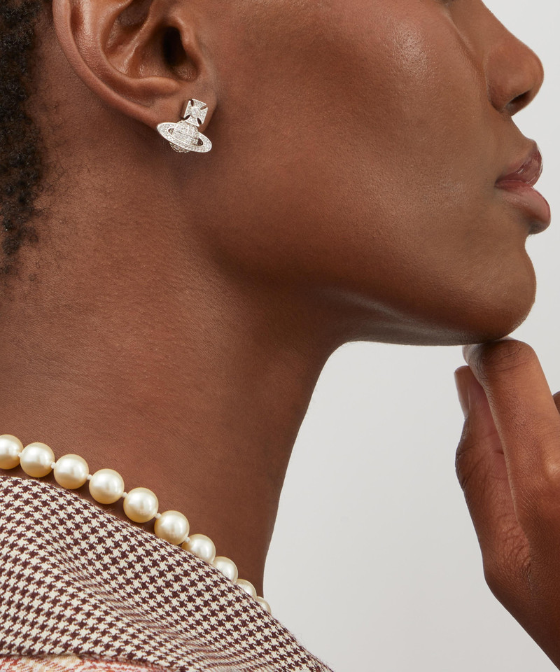 Vivienne Westwood Silver-Tone Carmela Bas Relief Stud Earrings outlook