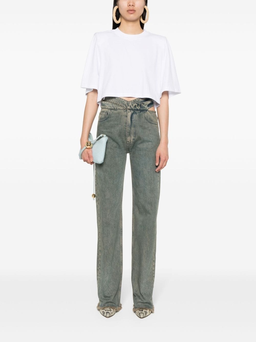 Zaely cotton cropped T-shirt - 2