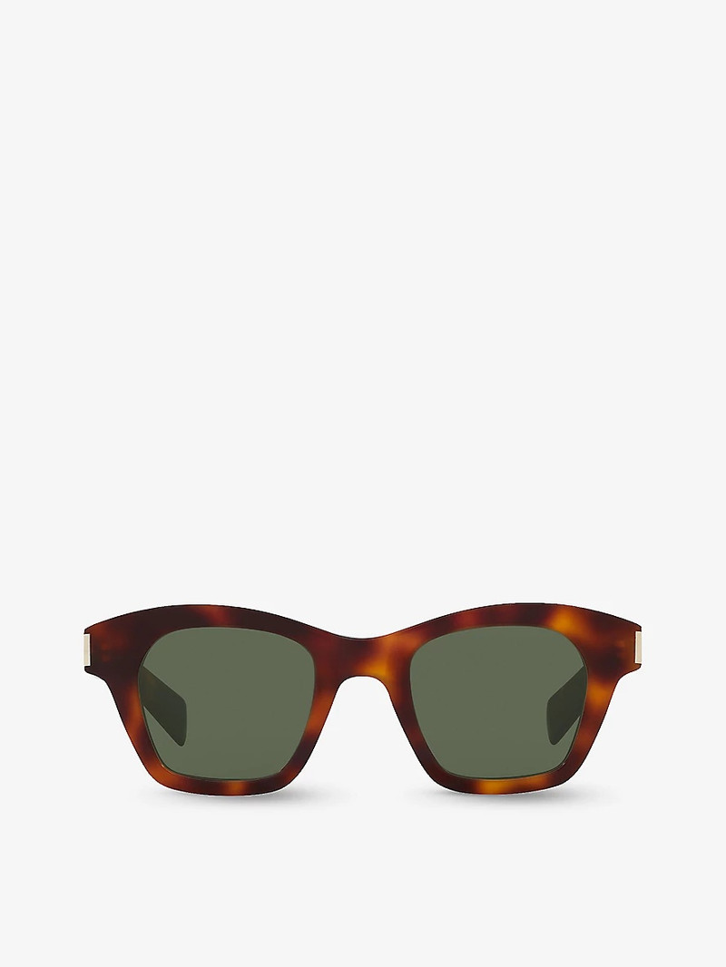 SAINT LAURENT SL592 square-frame tortoiseshell acetate sunglasses outlook