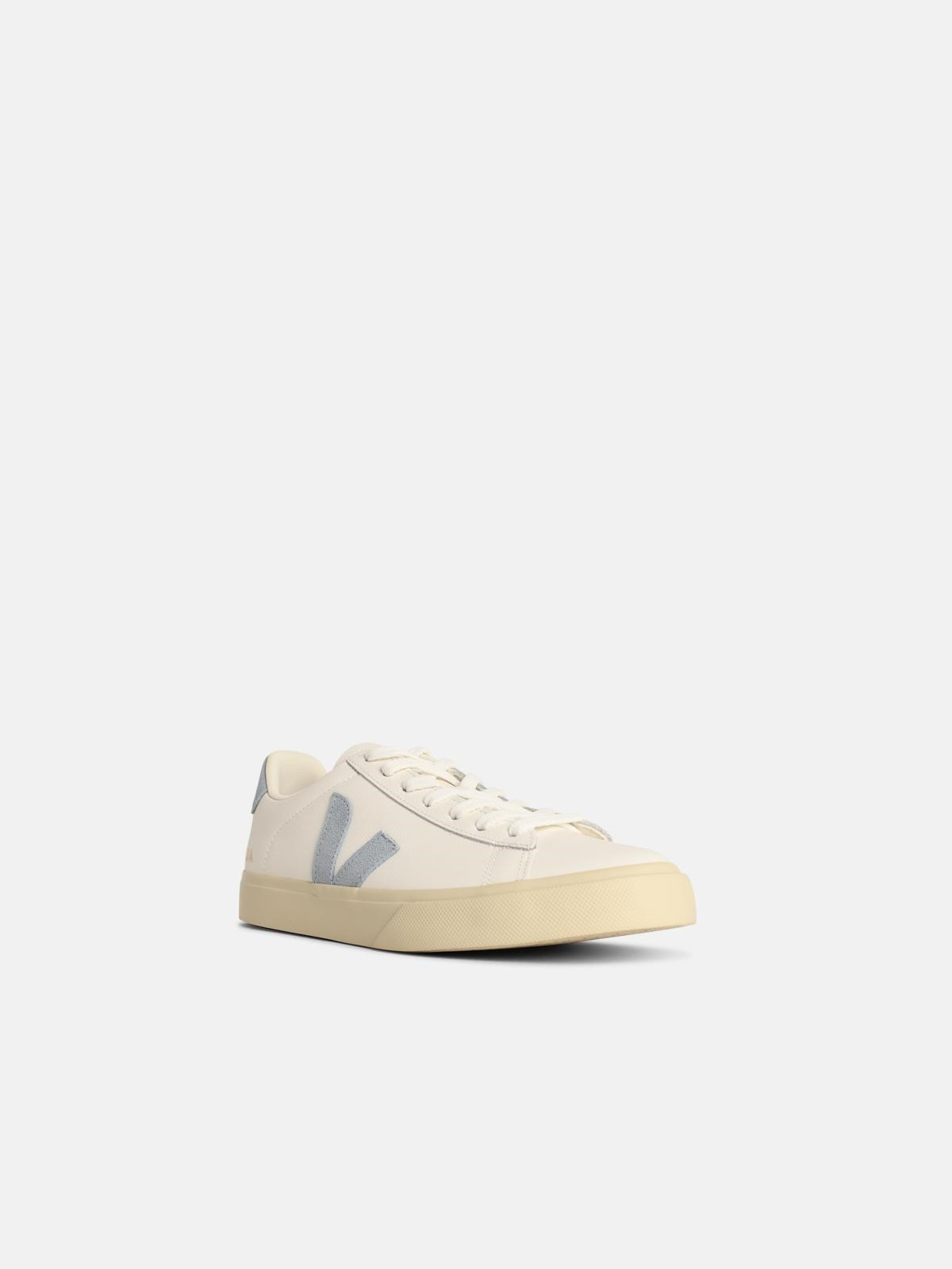 'CAMPO' WHITE AND LIGHT BLUE LEATHER SNEAKERS - 2