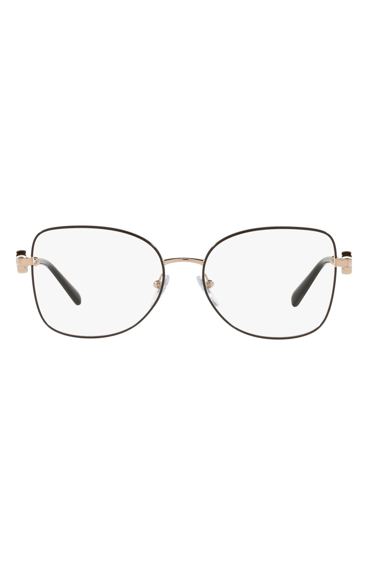 BVLGARI 54mm Optical Frames in Pink Gold/Black/Demo Lens at Nordstrom - 1