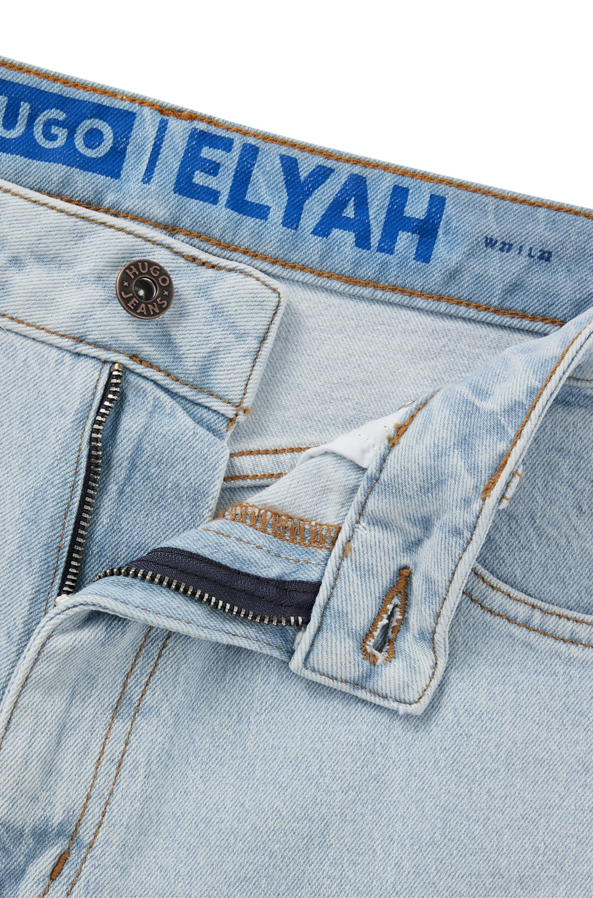 STRAIGHT-FIT JEANS IN LIGHT-BLUE STRETCH DENIM - 6