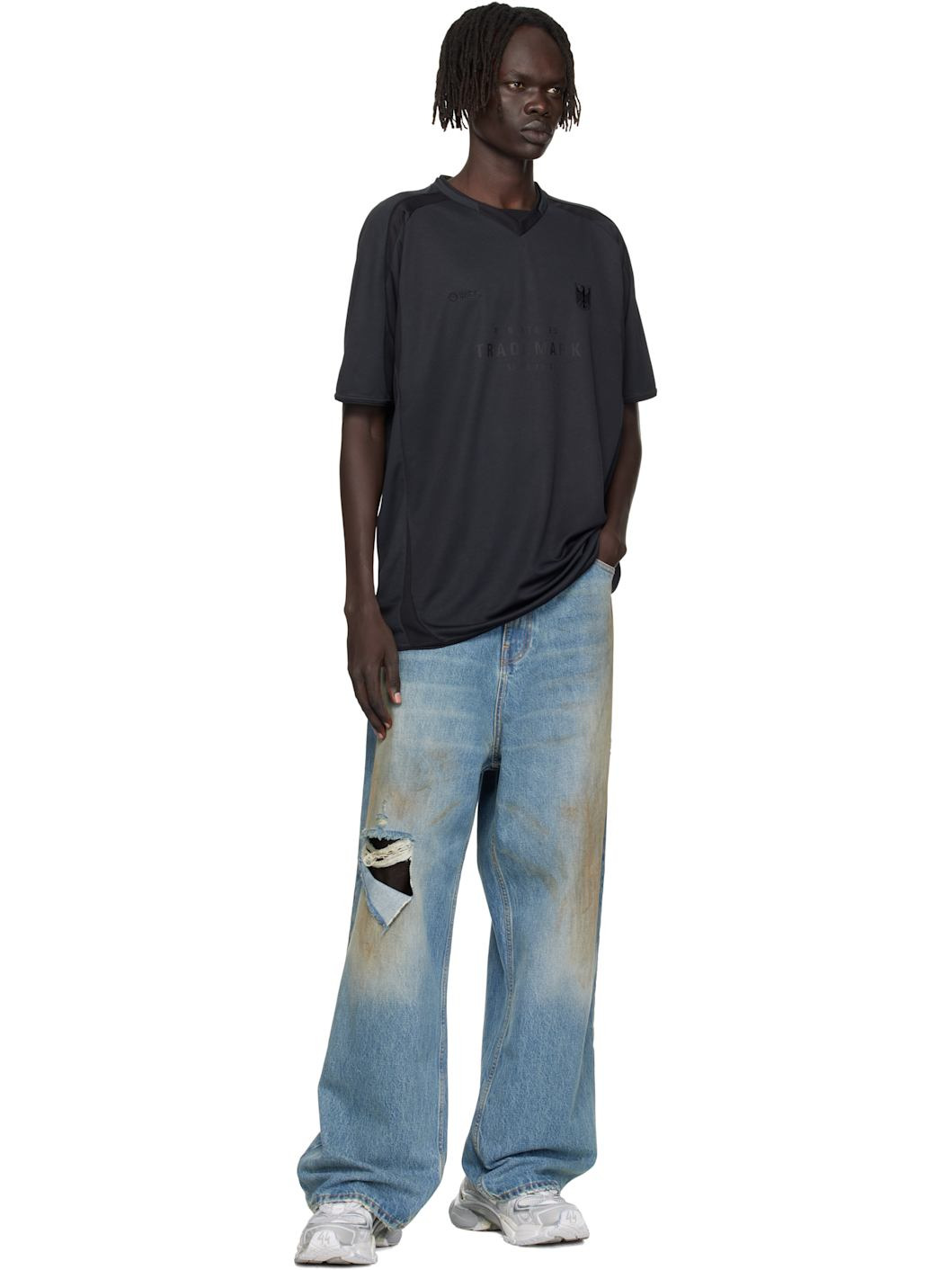 Black Trademark Football Jersey - 4