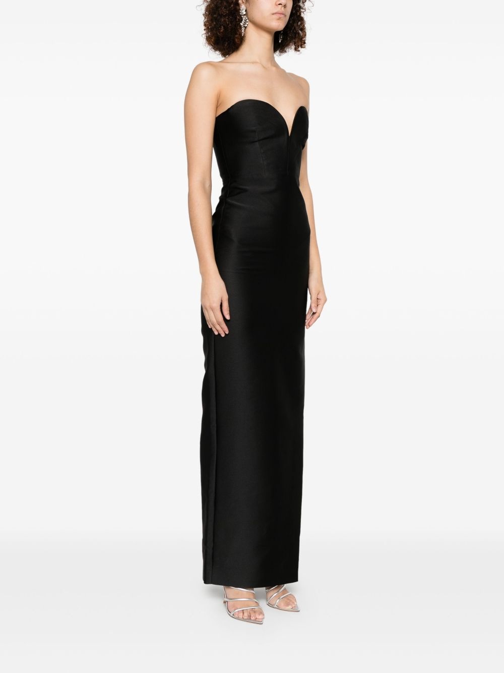 sweetheart-neck taffeta gown - 3