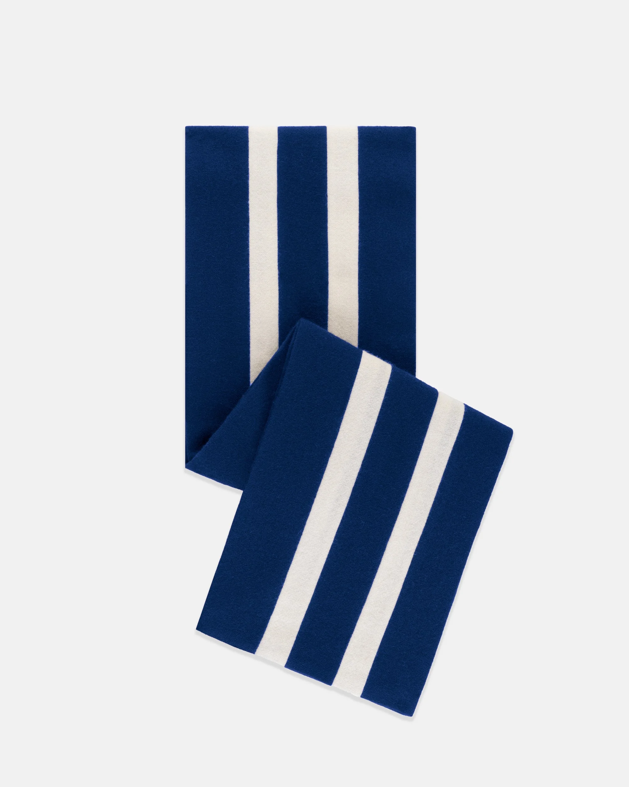 MADE-IN-ENGLAND BLUE & WHITE WOOL SCHOOLBOY MUFFLER - 1
