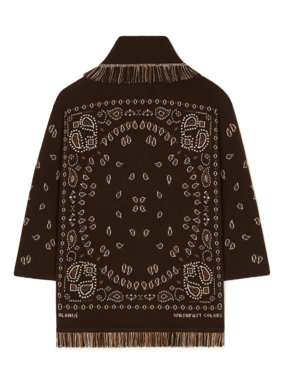 bandana-pattern cashmere cardigan - 6