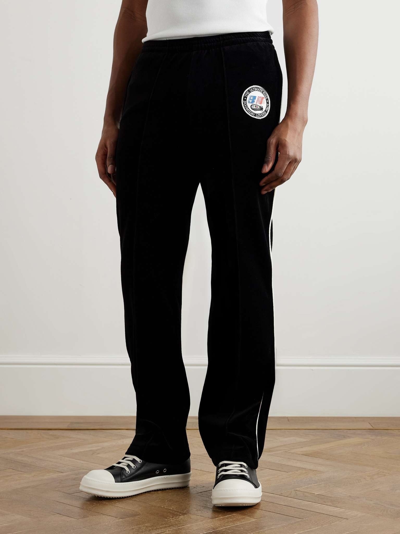 + Lastman Bootcut Cotton-Blend Velour Track Pants - 3