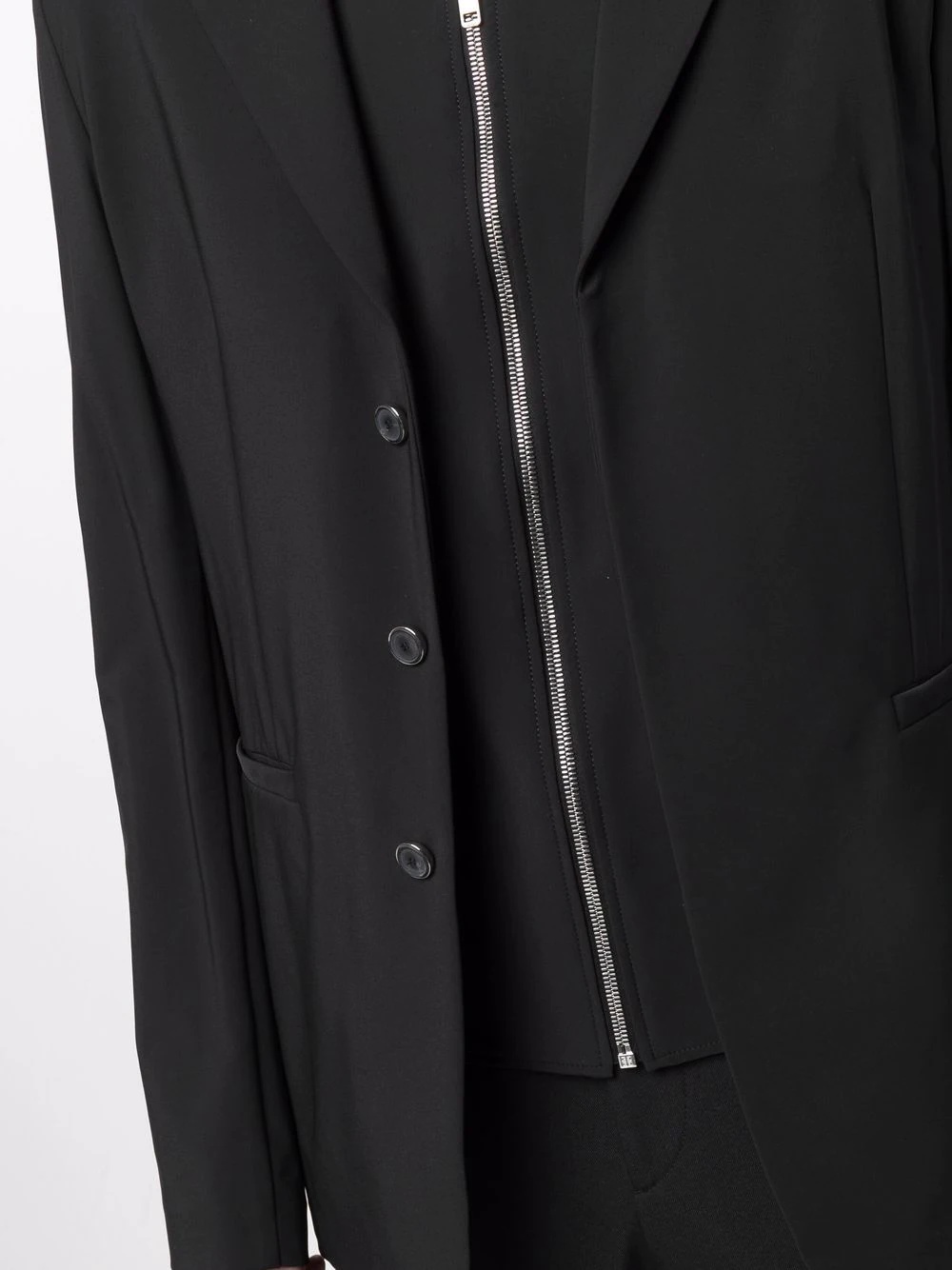 single-breasted layered blazer - 5