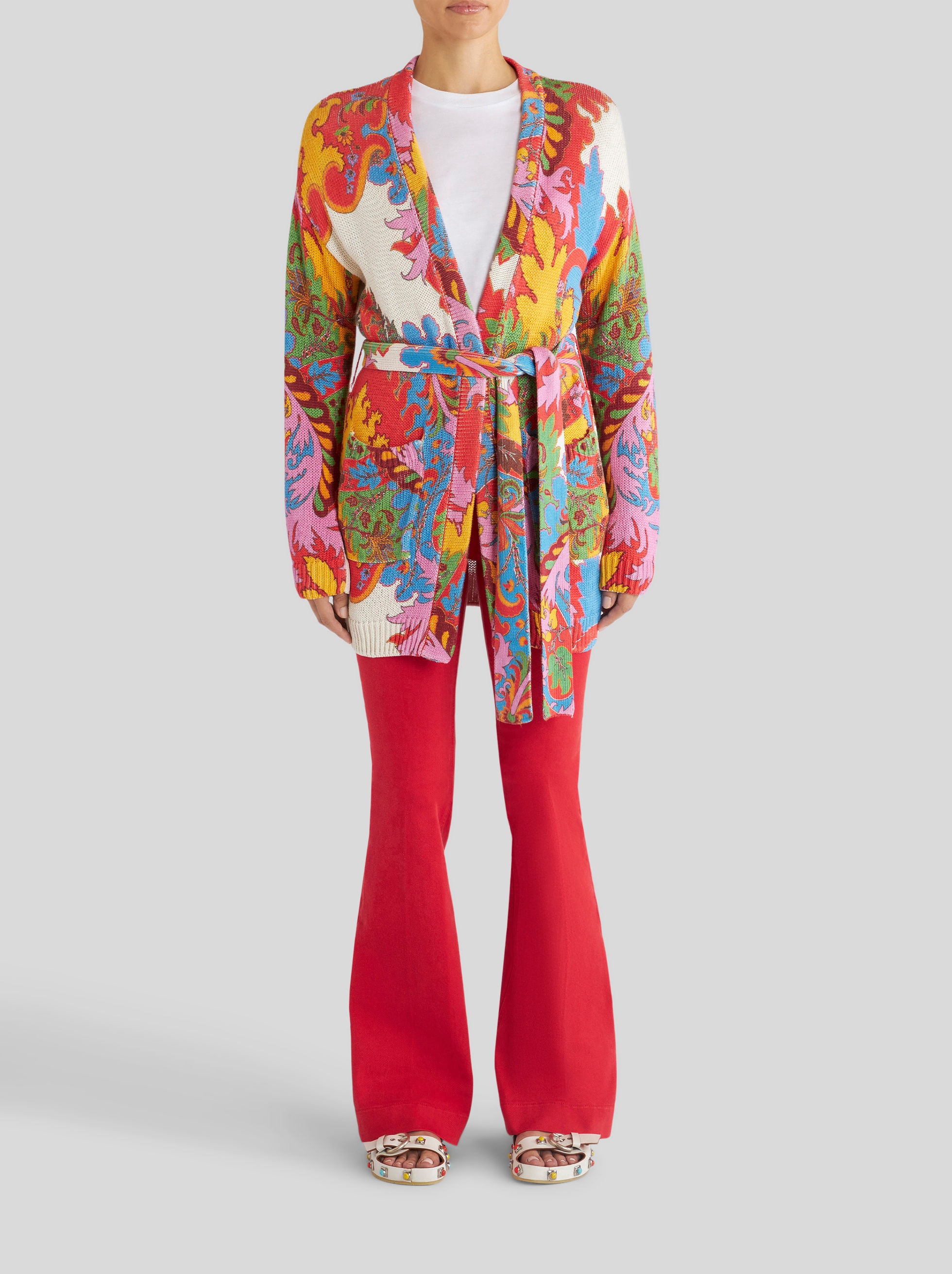 PAISLEY SILK AND LINEN CARDIGAN - 3