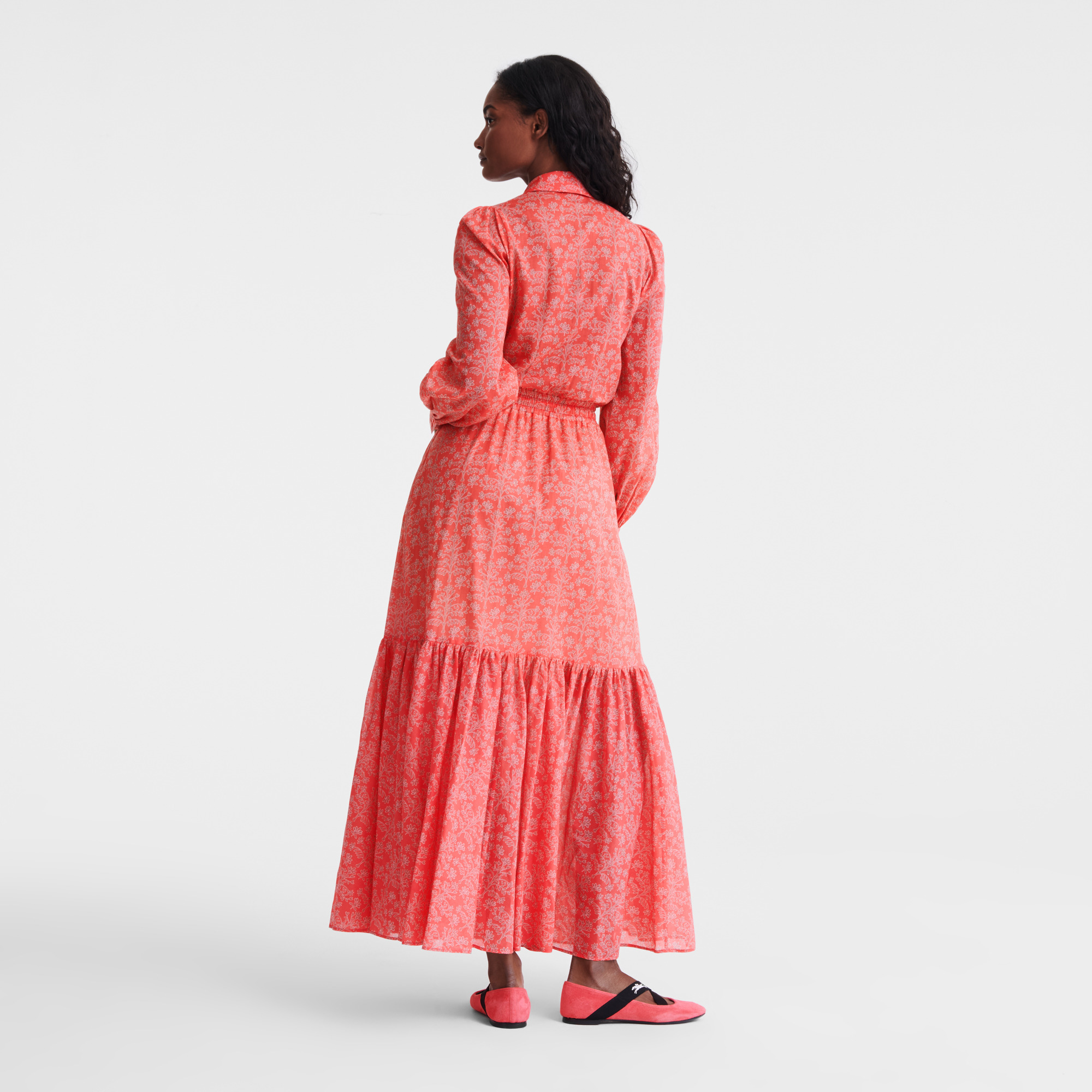 Long dress Tomato - Printed veil - 3
