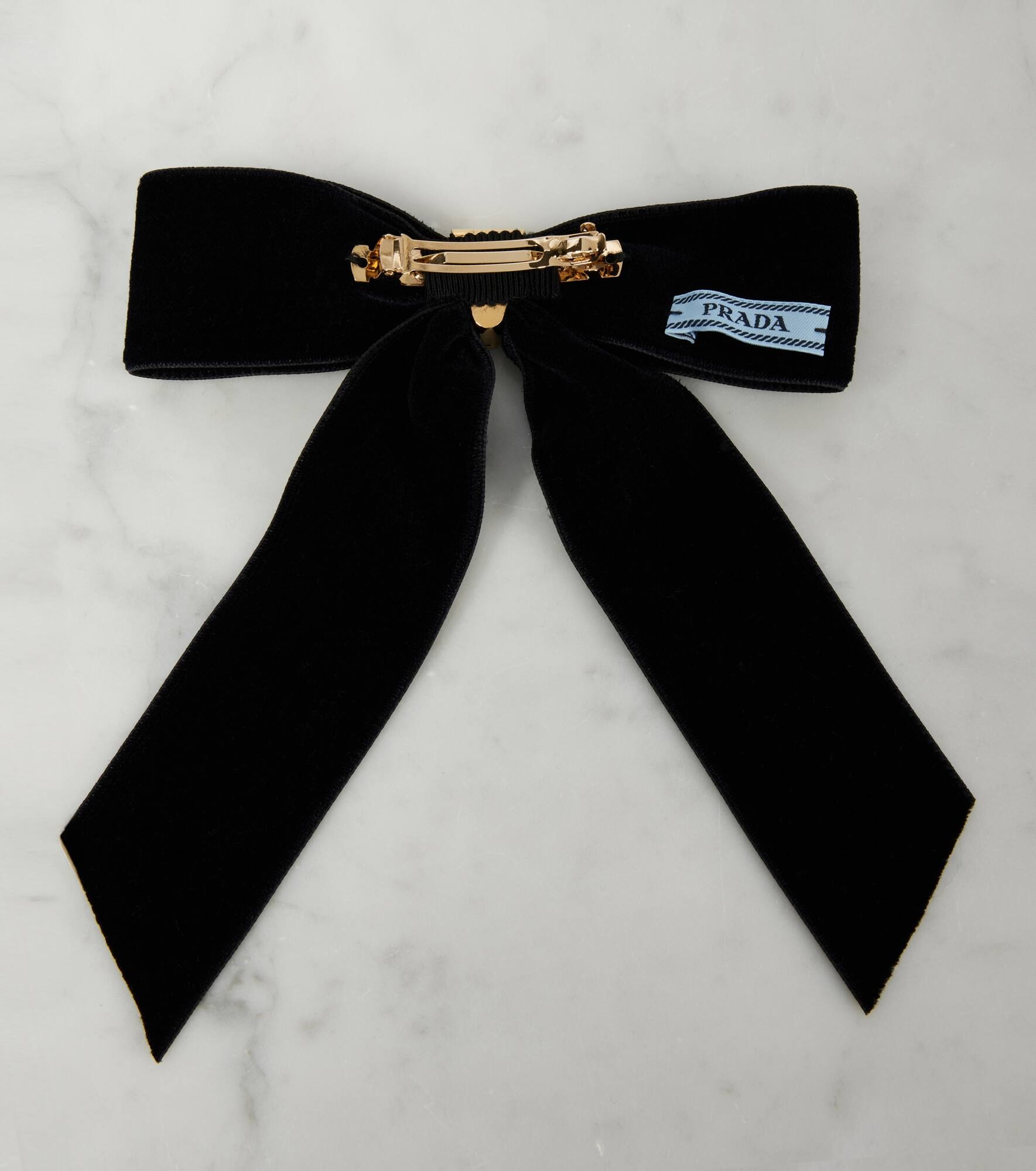 Bow-detail velvet hair clip - 3