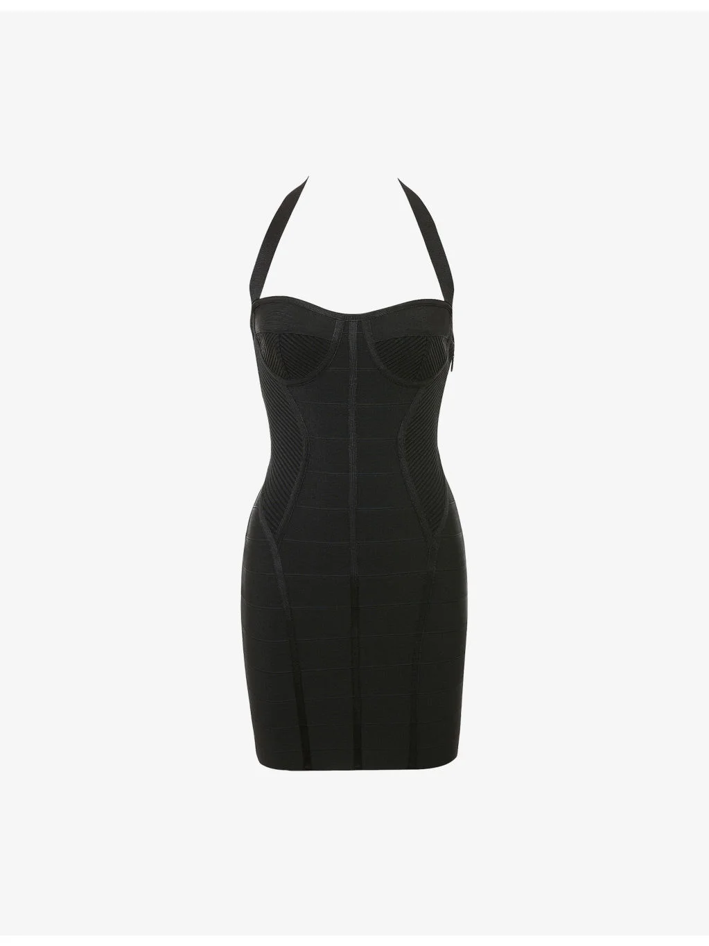 The Sculpt Halter-Neck Bandage Stretch-Woven Mini Dress - 1