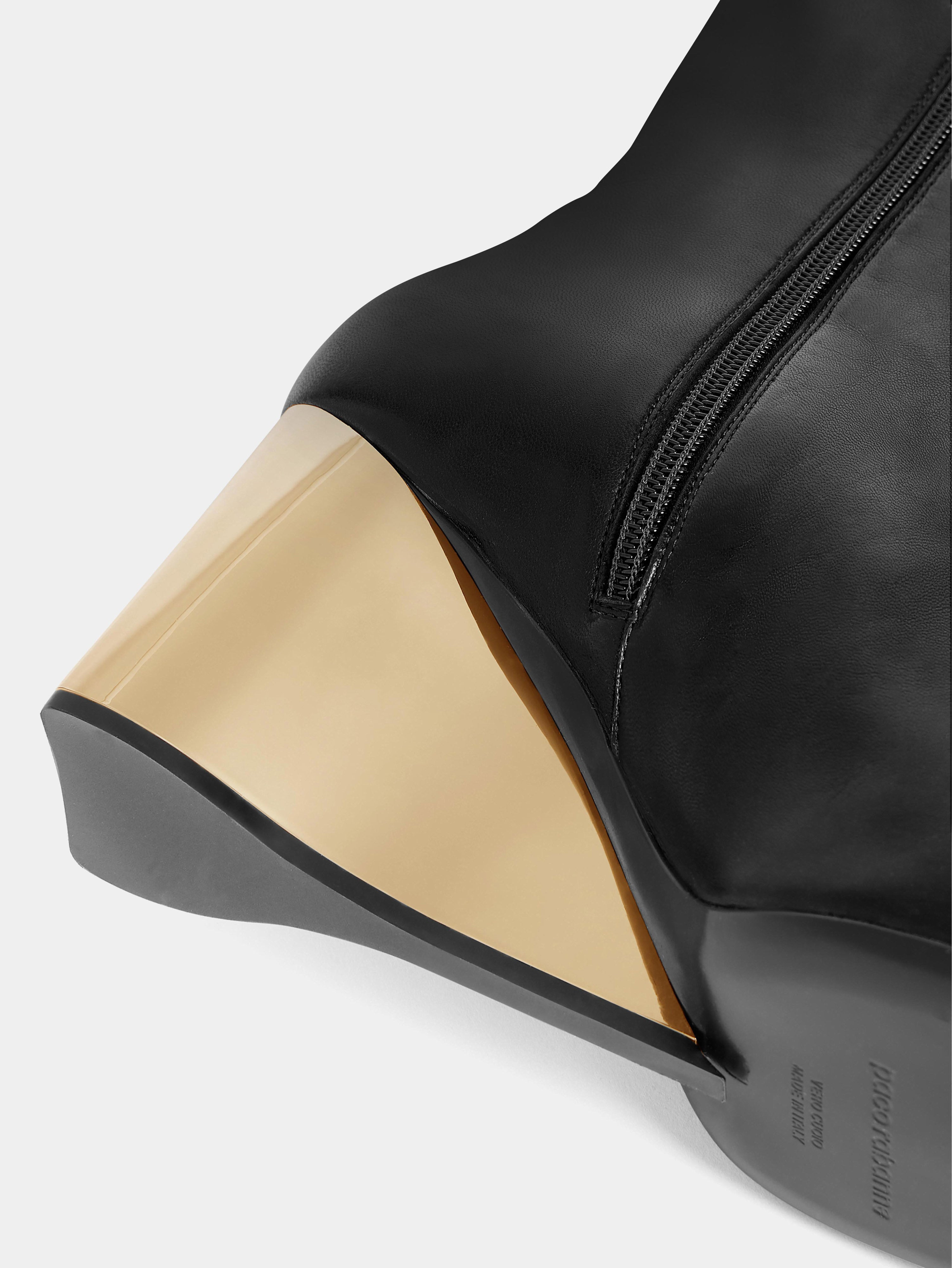 GOLDEN HEEL KNEE-HIGH LEATHER BOOTS - 4
