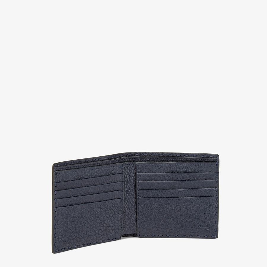 Blue alligator leather bi-fold wallet - 3