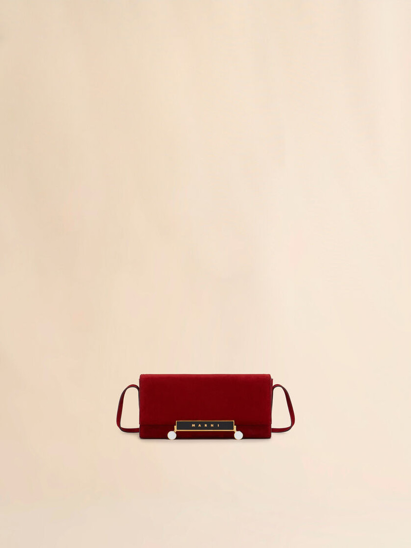 RED SUEDE VHS E/W CLUTCH 1