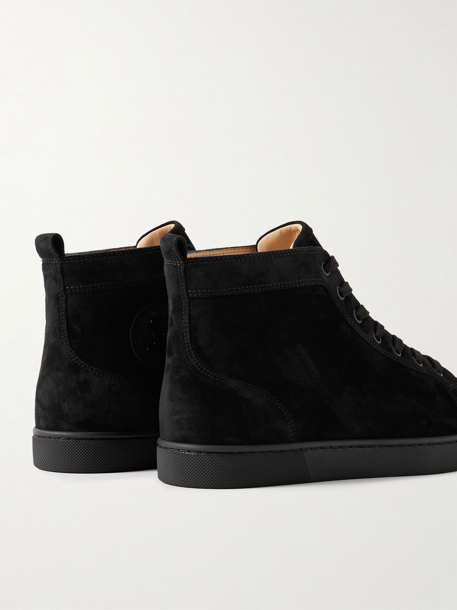 Louis Logo-Embellished Suede High-Top Sneakers Black - 5