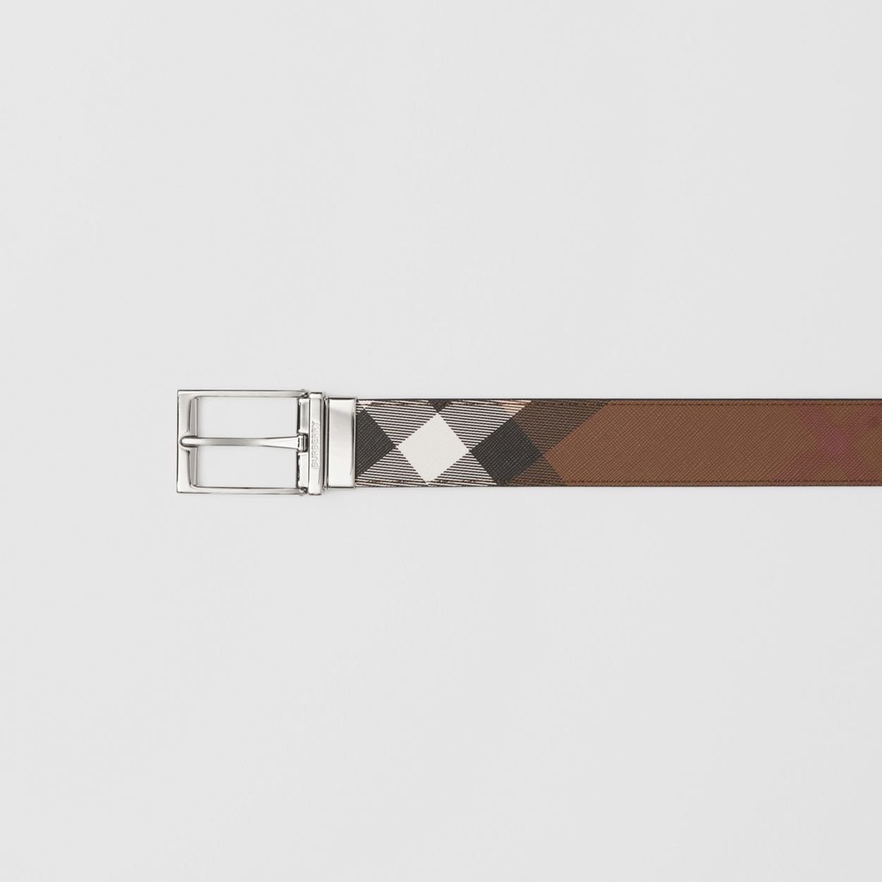 Reversible Check and Leather Belt - 2