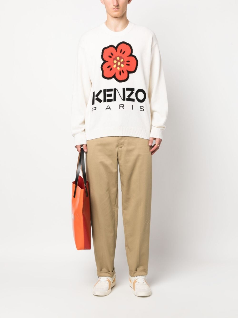 straight-leg cotton trousers - 2
