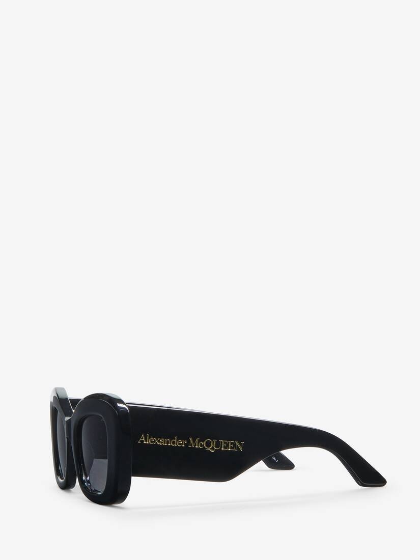 Women's Bold Cat-eye Sunglasses in Black/grey - 3
