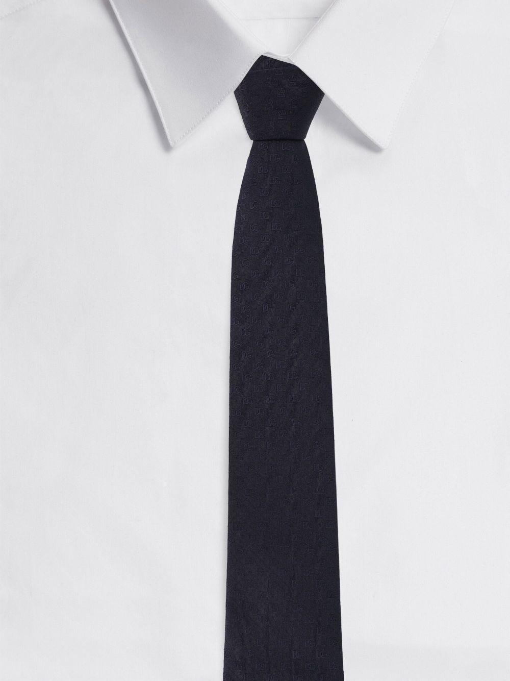 logo-jacquard silk tie - 3