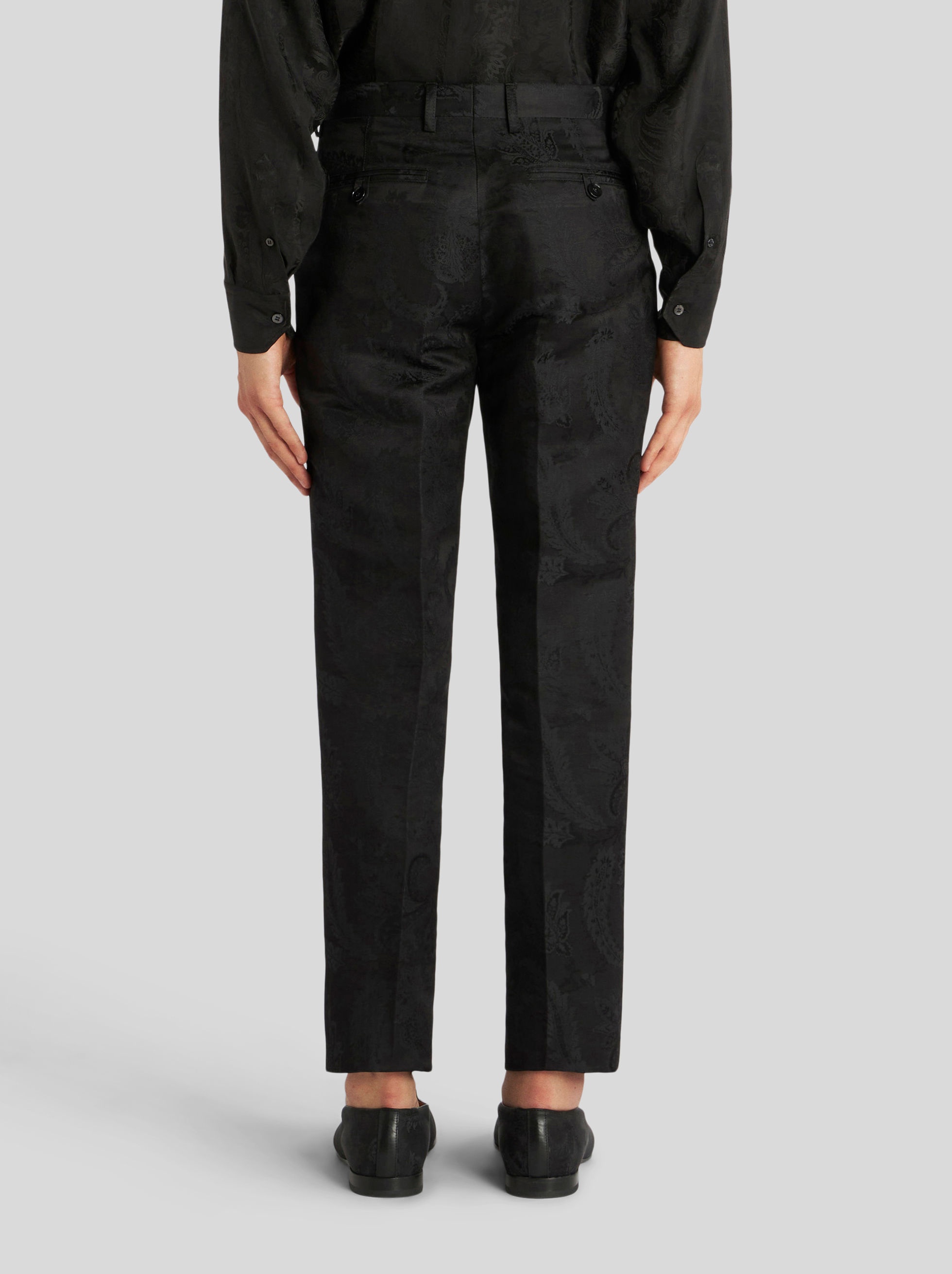 FLORAL PAISLEY JACQUARD TROUSERS - 4