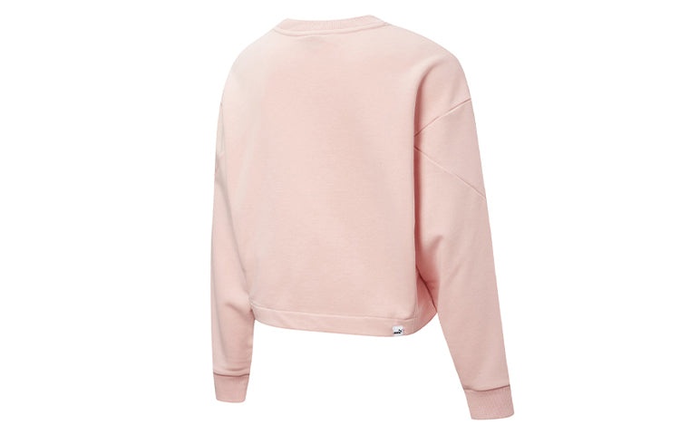 (WMNS) PUMA Rebel Crew Cropped Training Sweatshirt 'Pink White' 586520-15 - 2
