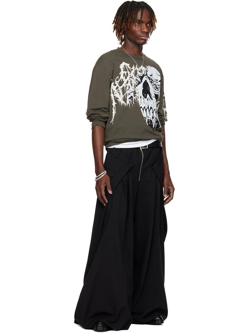 SSENSE Exclusive Black Super Big Tailored Trousers 5