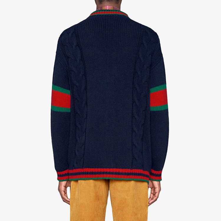 Gucci Oversize Cable Knit Cardigan 'Blue' 497037-X1561-4352 - 4