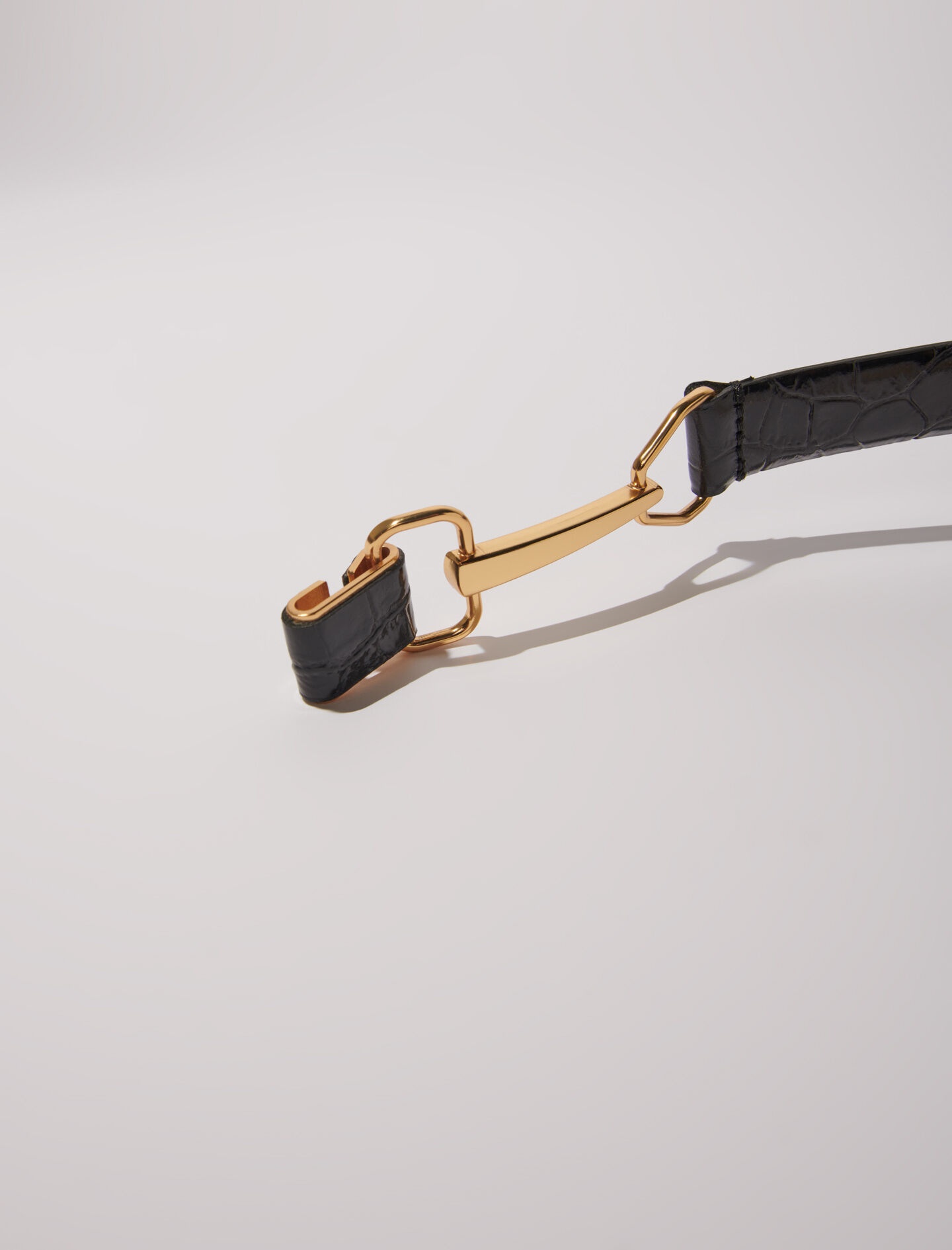 Leather belt with horse bit buckle - 4