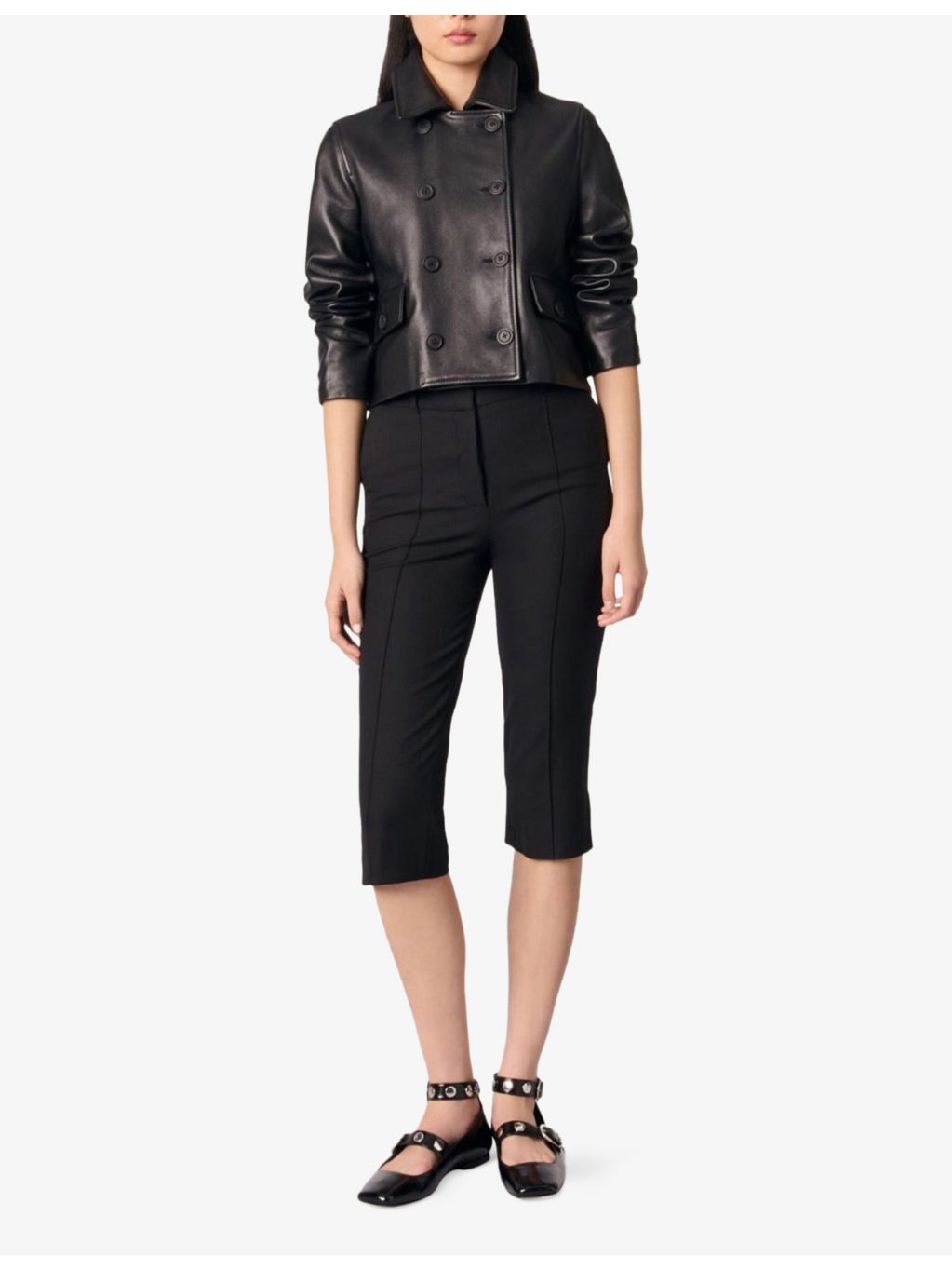 Side-Split High-Rise Stretch-Woven Capri Trousers - 2