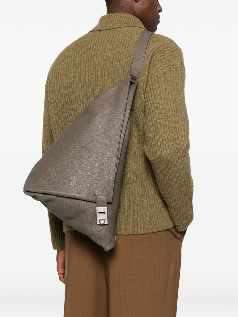 FERRAGAMO Gancini-buckle leather shoulder bag outlook