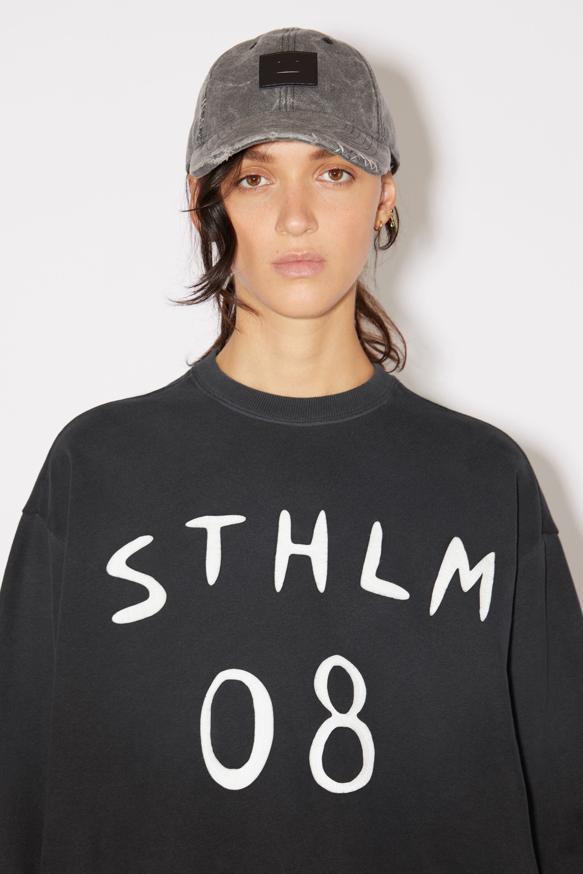 Patch print sweater - Relaxed fit - Carbon grey - 4