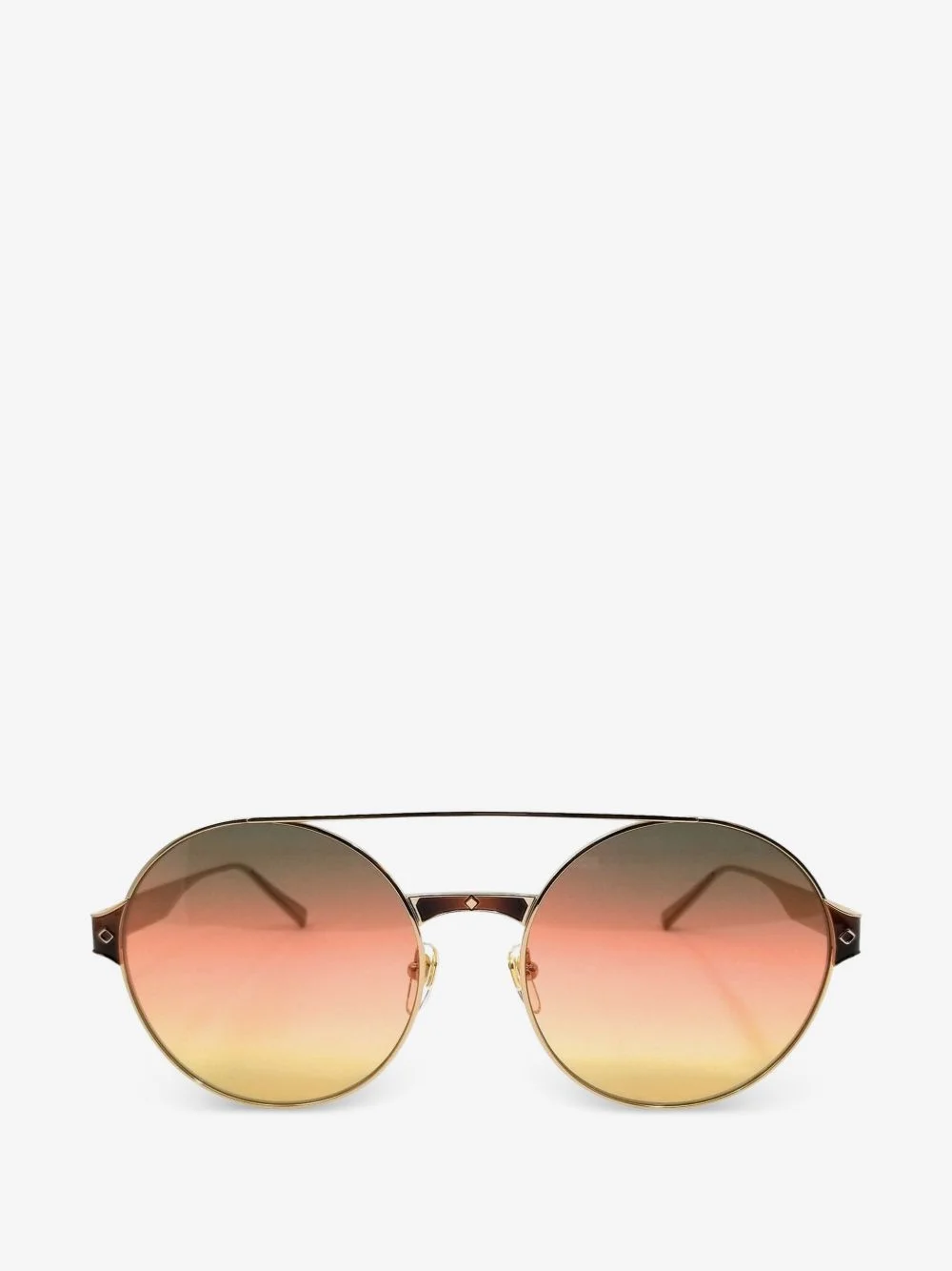 round-frame double-bridge sunglasses - 1