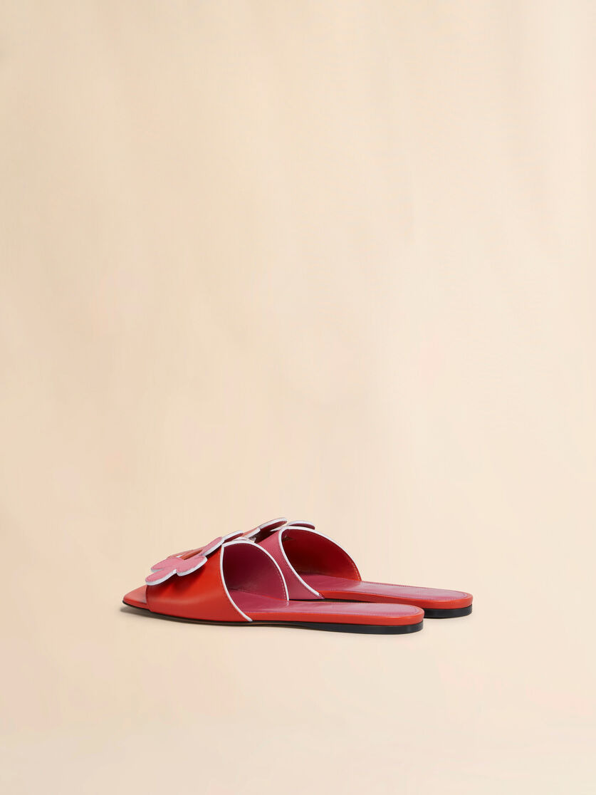PINK AND ORANGE LEATHER DAISY SANDAL - 3
