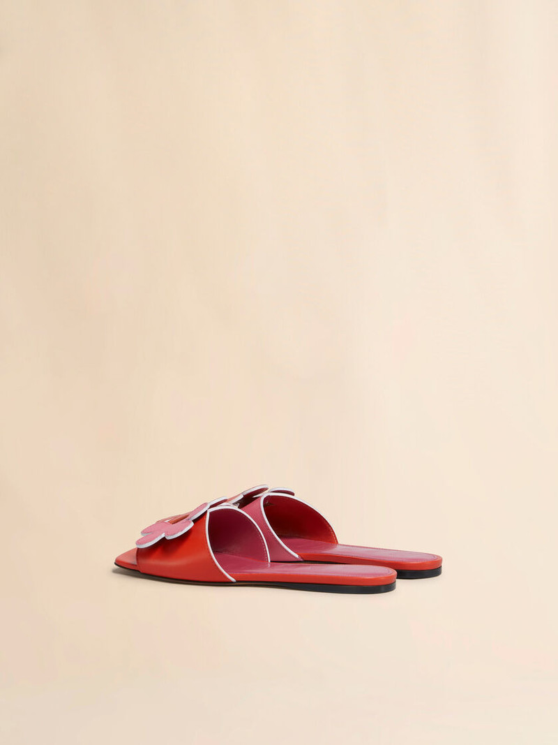 Marni PINK AND ORANGE LEATHER DAISY SANDAL outlook