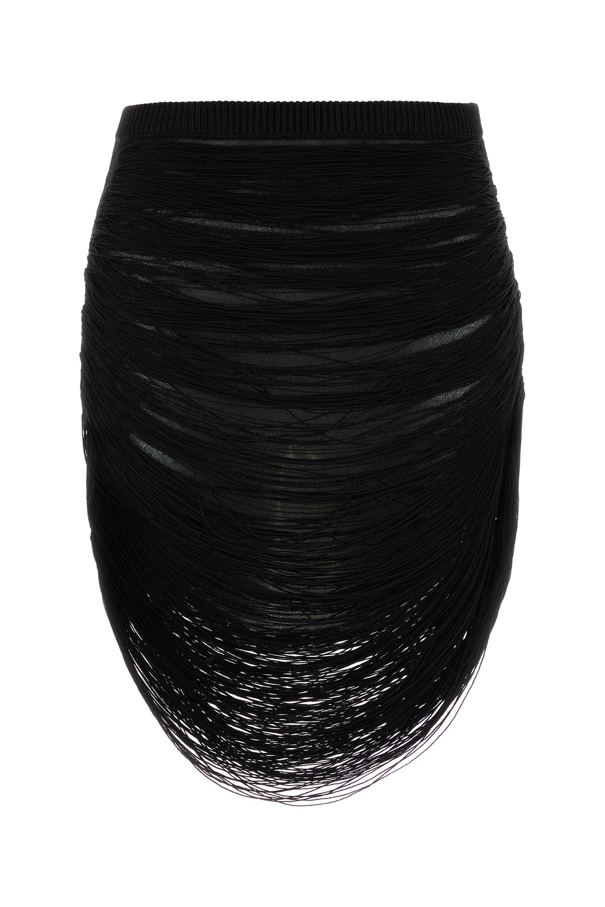 Black viscose blend miniskirt - 1