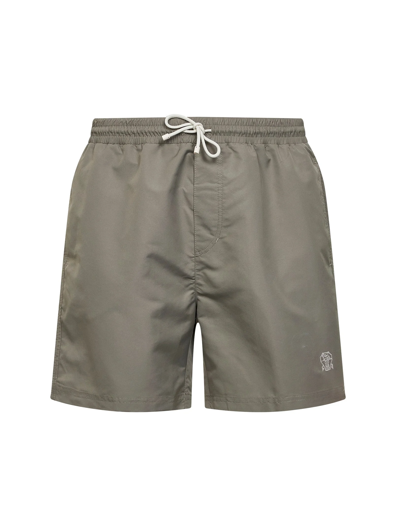 Brunello Cucinelli Men Khaki Nylon Swim Shorts - 1