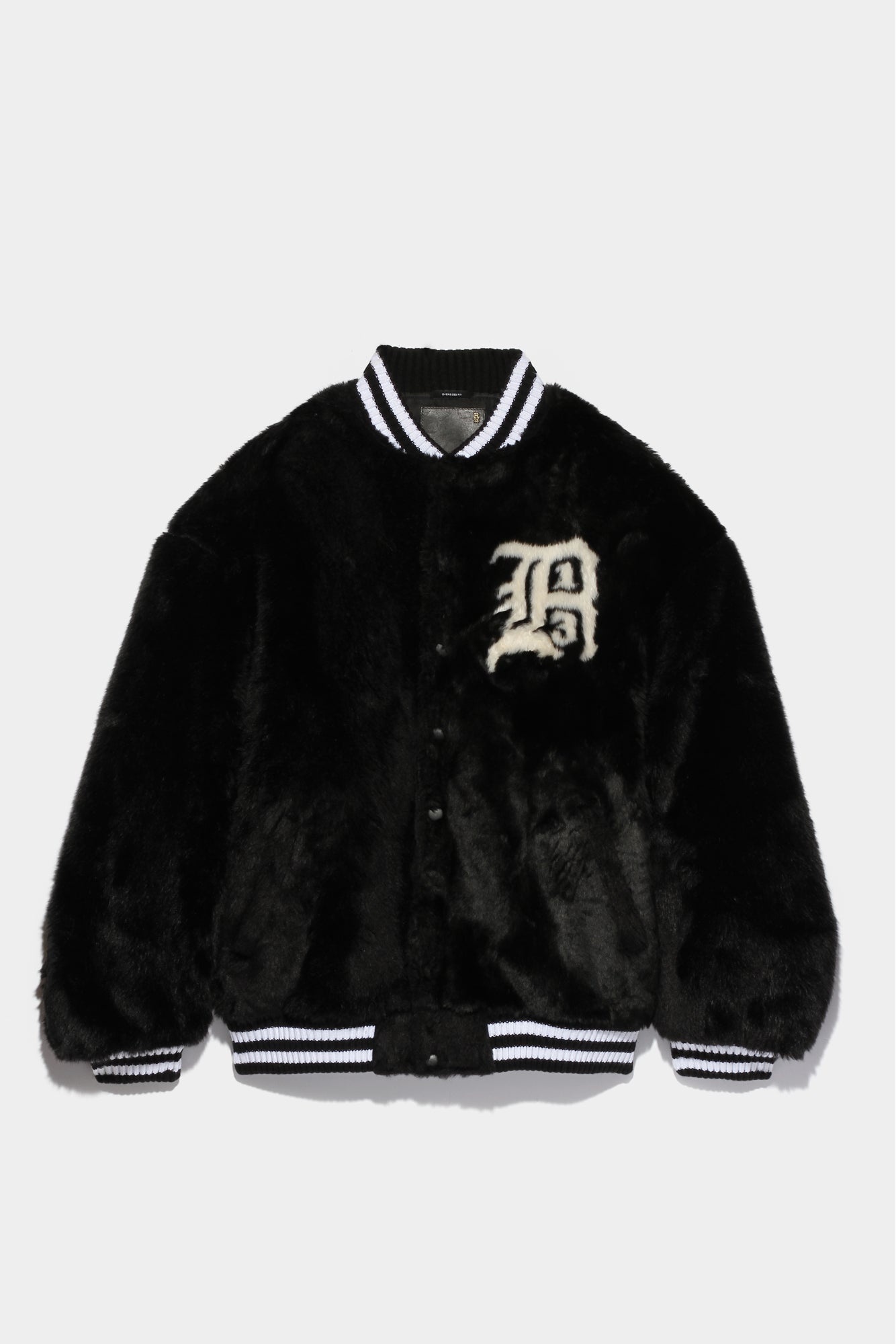 FURRY LOGO BOMBER - BLACK - 3