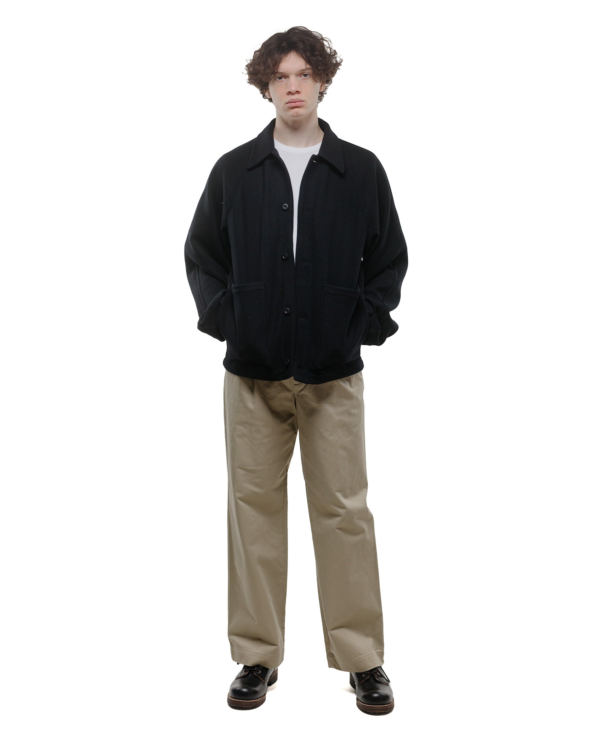 Washed Finx Chino One-Tuck Pants Light Khaki - 4