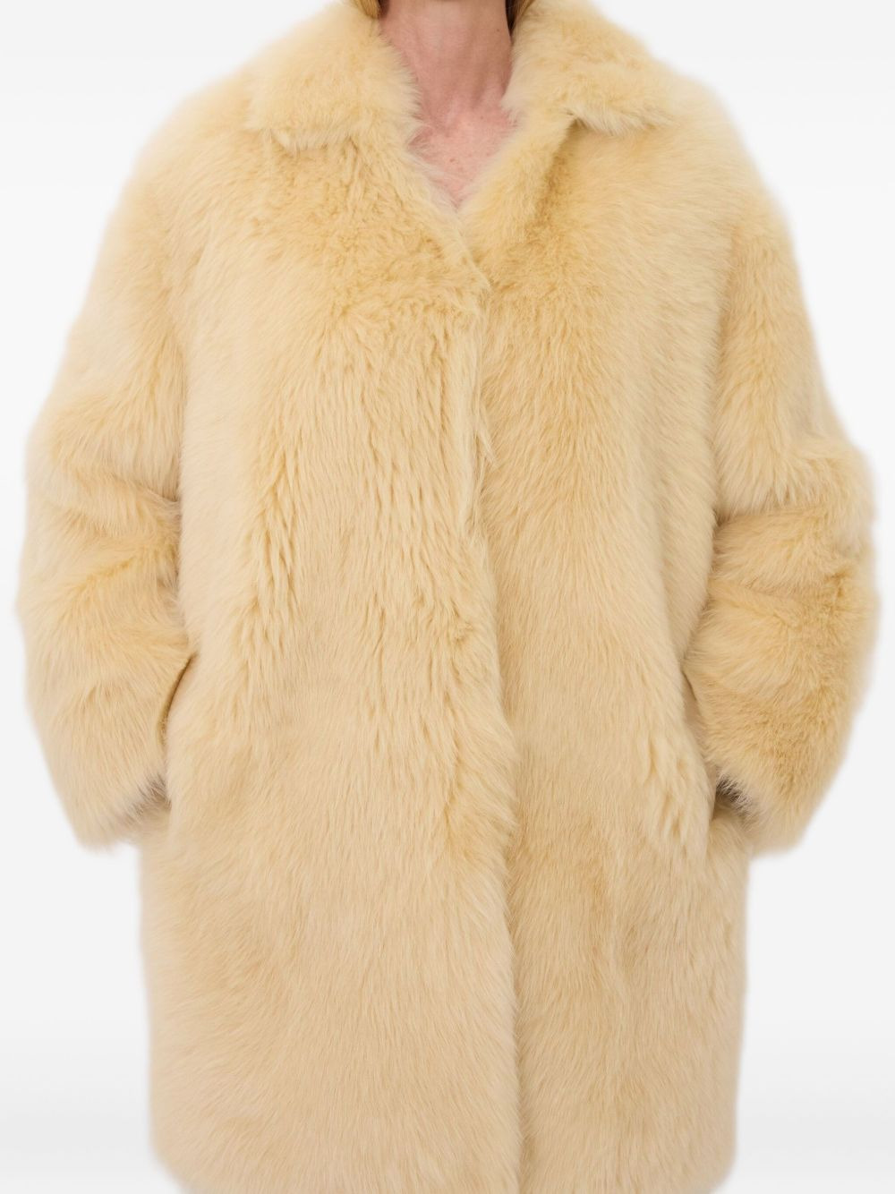 RUBEN spread-collar lamb-fur coat - 4