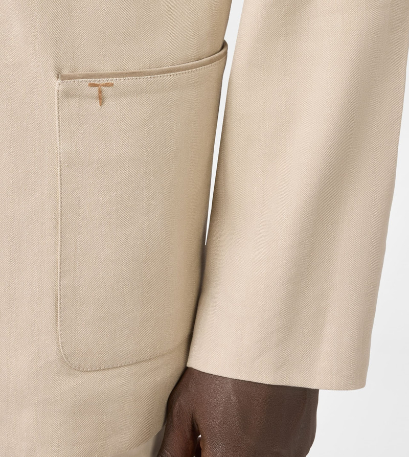CASTELLO JACKET IN LINEN AND SILK - BEIGE 4