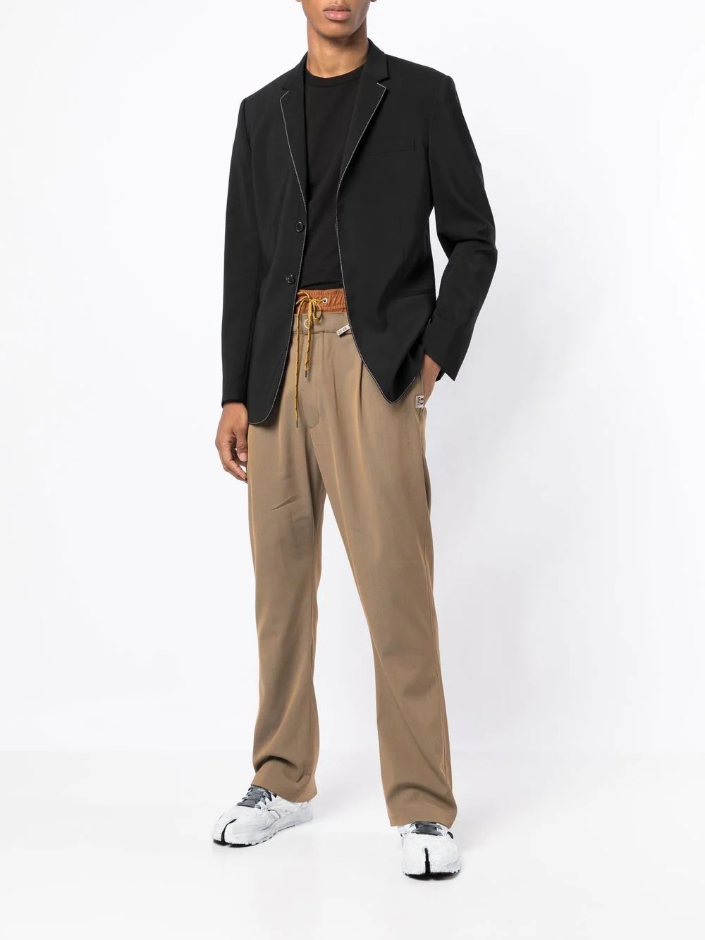 layered-detail logo-patch trousers - 2