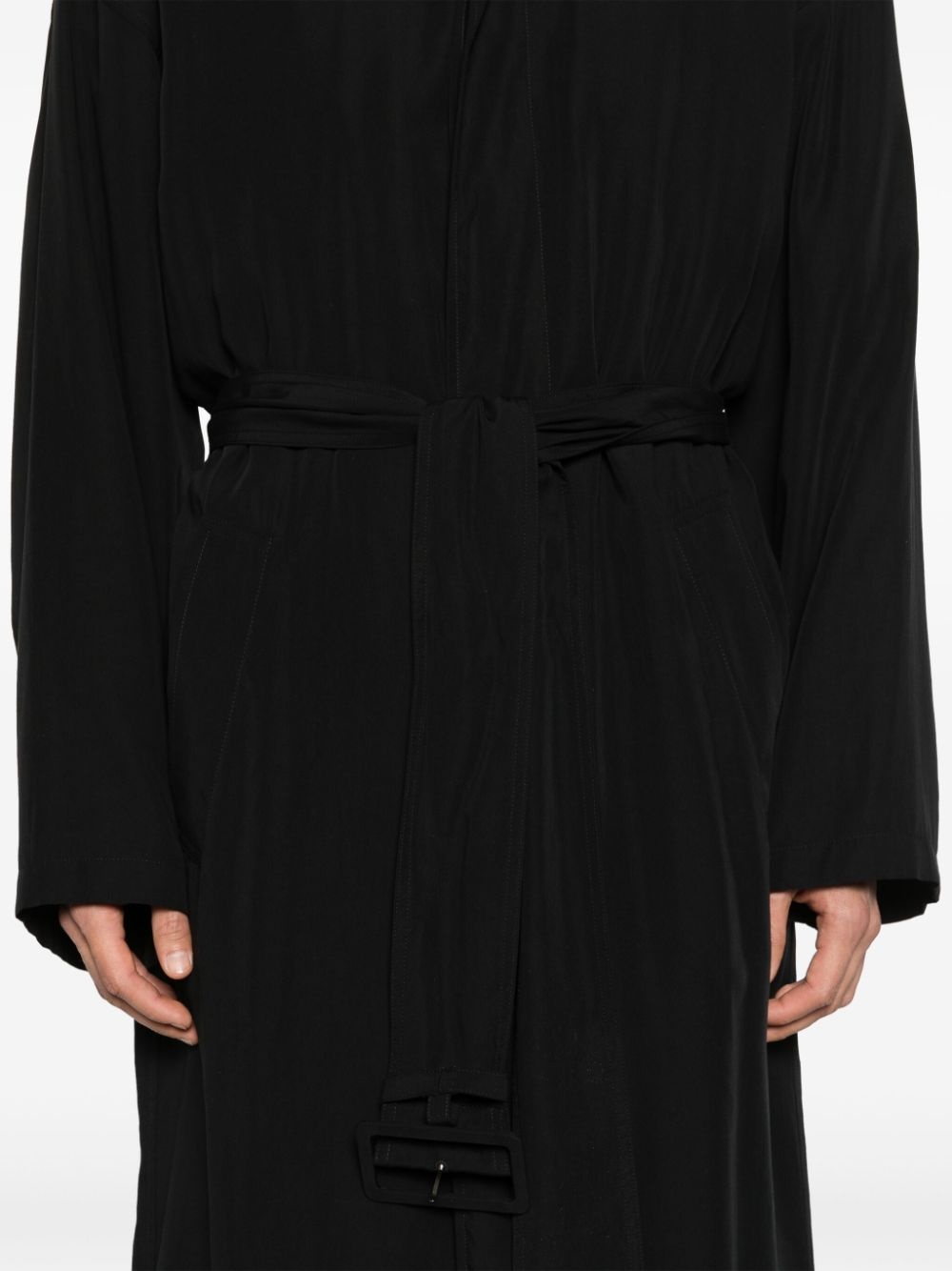belted maxi trench coat - 5