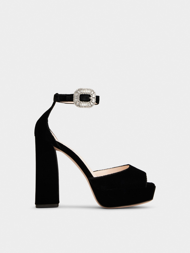 Platform Sandals in velvet 1