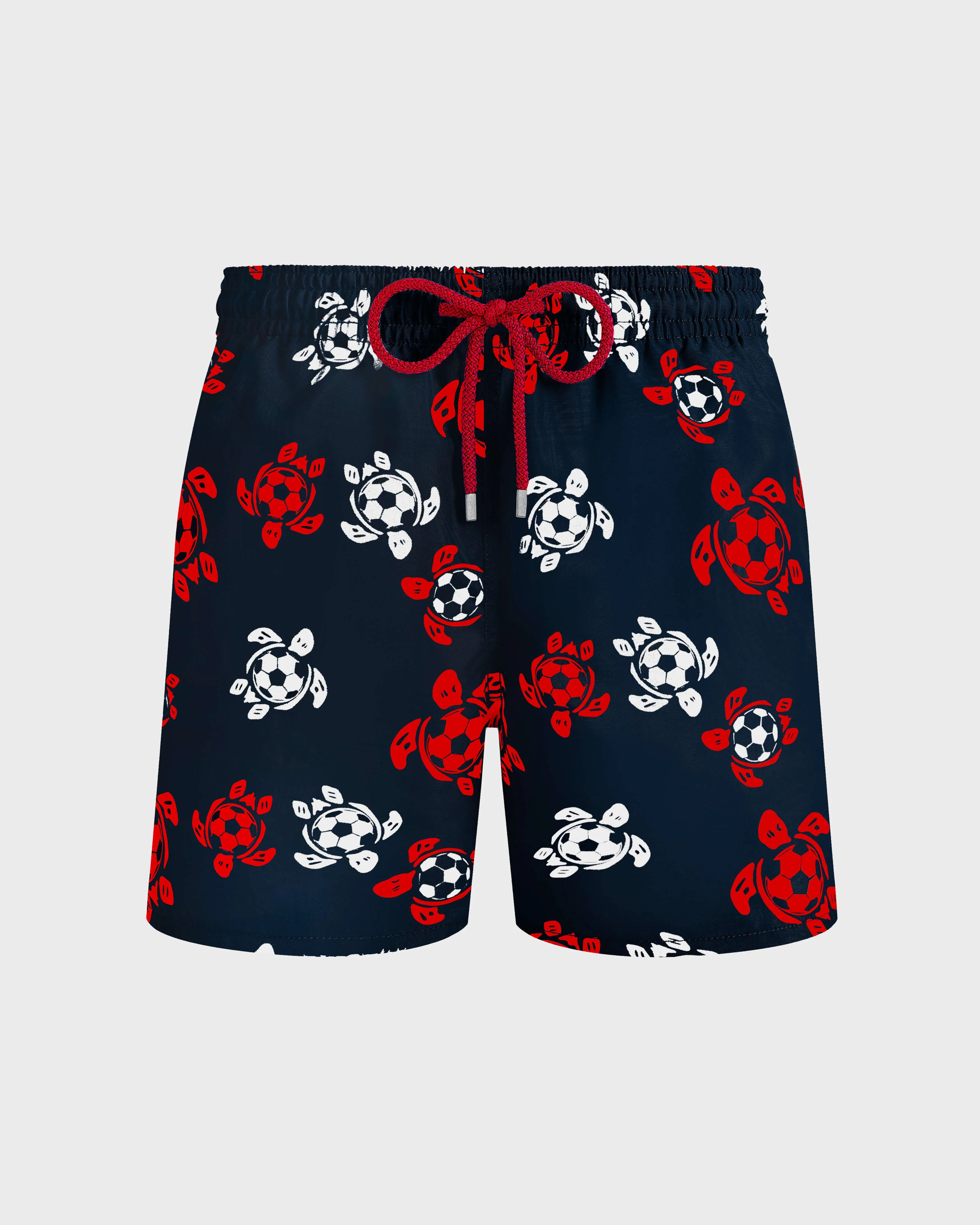MEN STRETCH SHORT SWIM TRUNKS SOCCER TURTLES - 1