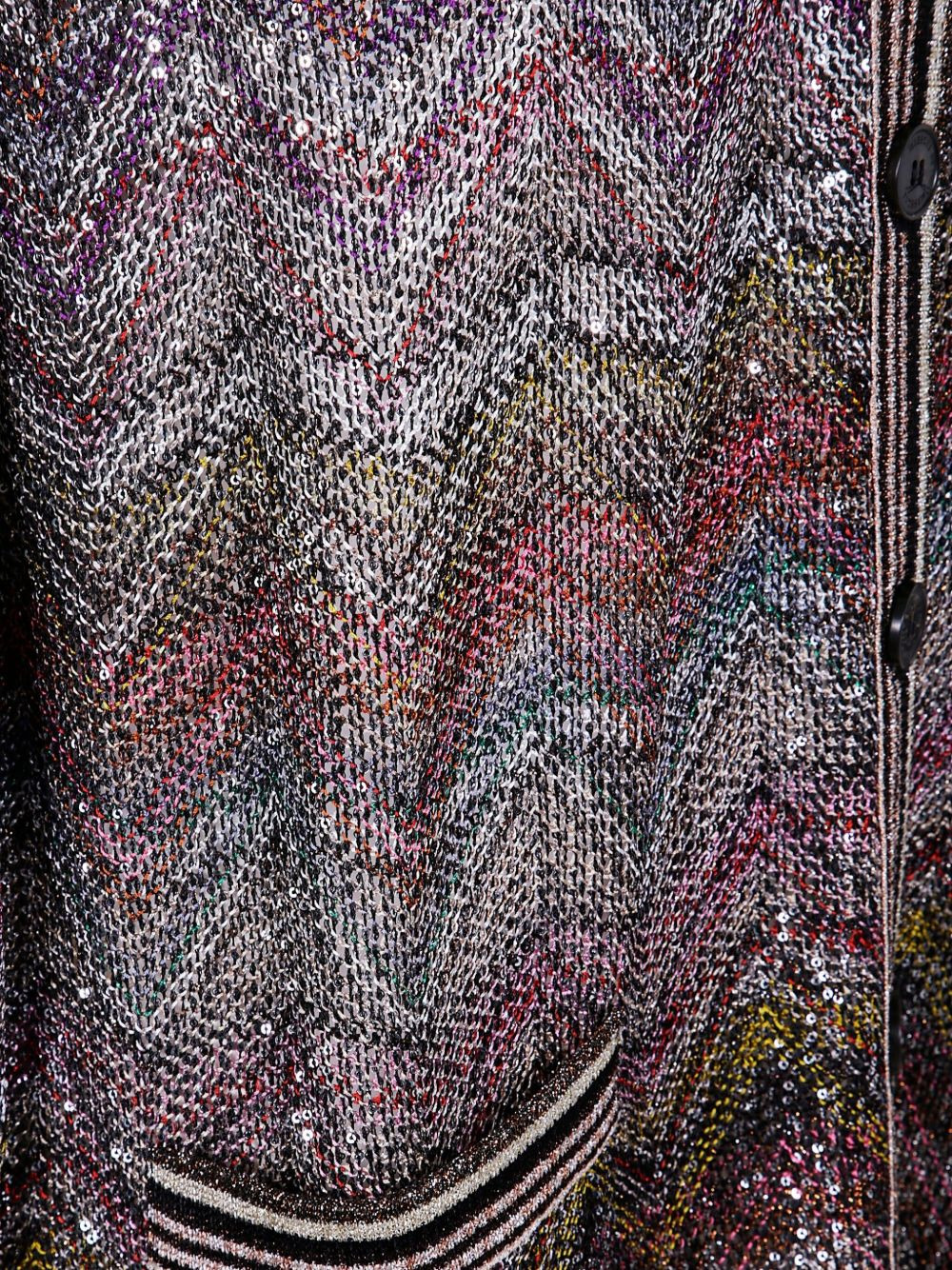 sequin-chevron cardigan - 3