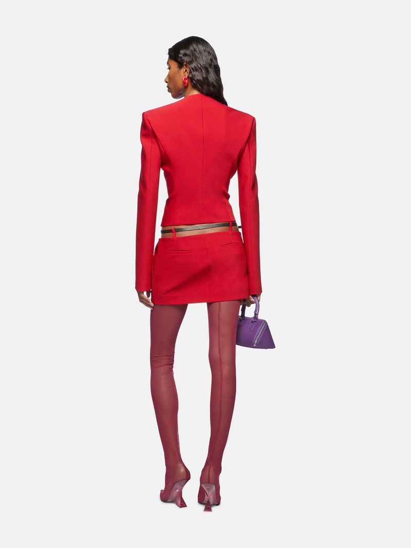 VIBRANT RED MINI SKIRT 3