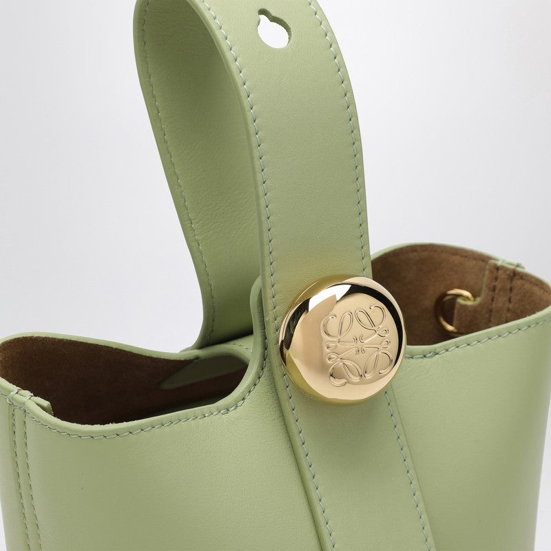 Loewe Light Green Calfskin Pebble Bucket Small Bag Women - 5