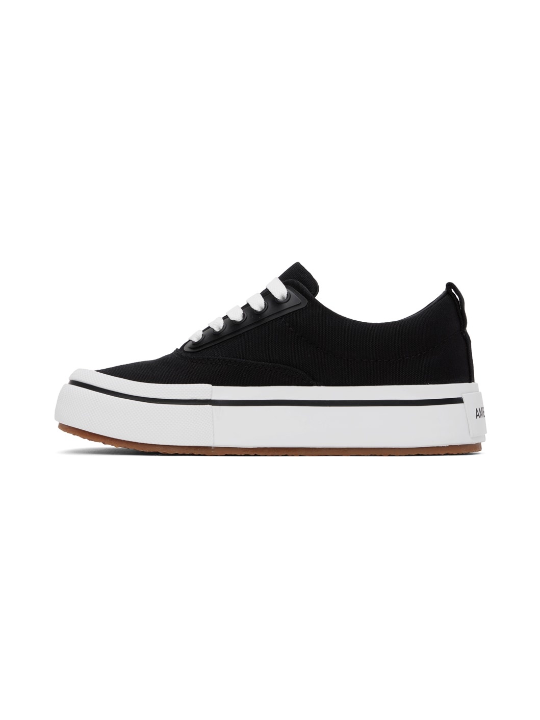 Black Vulcanized Lace Up Sneakers - 3